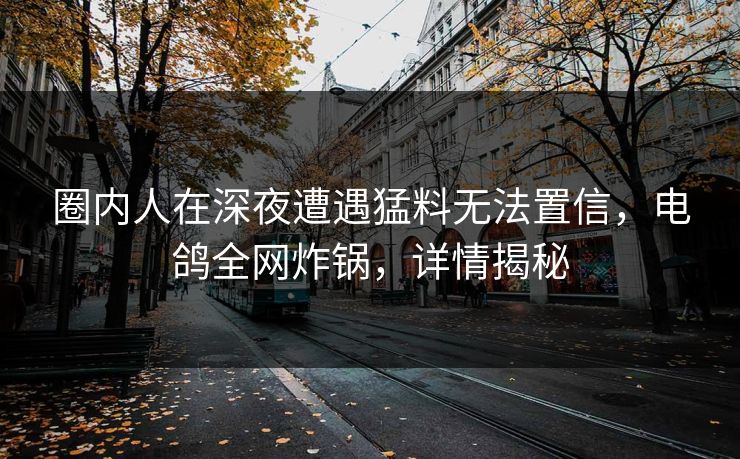 圈内人在深夜遭遇猛料无法置信,电鸽全网炸锅,详情揭秘 圈内人在深夜遭遇猛料无法置信,电鸽全网炸锅,详情揭秘