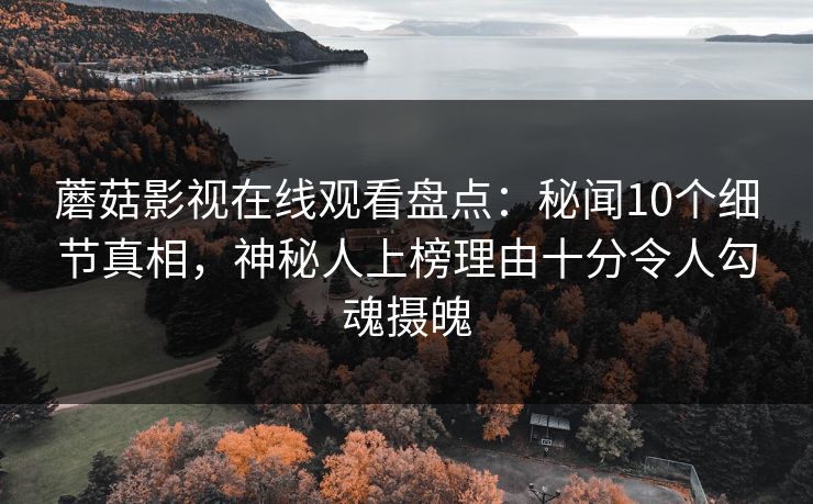 蘑菇影视在线观看盘点:秘闻10个细节真相,神秘人上榜理由十分令人勾魂摄魄
