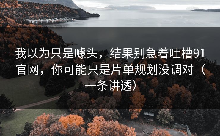 我以为只是噱头，结果别急着吐槽91官网，你可能只是片单规划没调对（一条讲透）