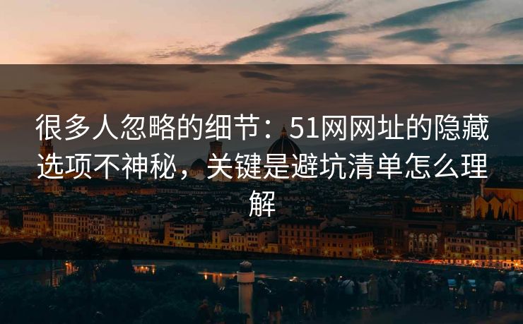 很多人忽略的细节：51网网址的隐藏选项不神秘，关键是避坑清单怎么理解